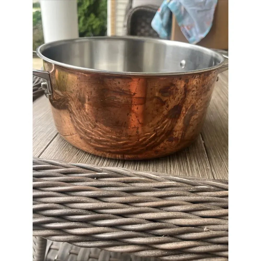 Viking Pro-Grade 4 Qt 3-Ply Copper Clad Stock Pot Stainless Interior + Glass Lid